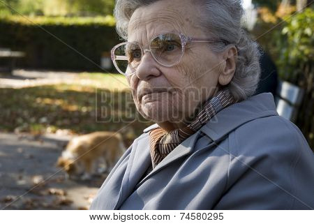 old woman in the park