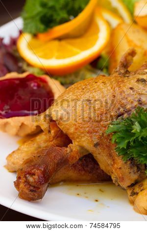 polish traditional dish - duck with apples