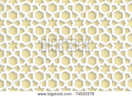 3d white seamless pattern in arabic style