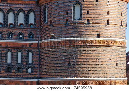 Details Of Holsten Gate In Lubeck Old Town, Germany