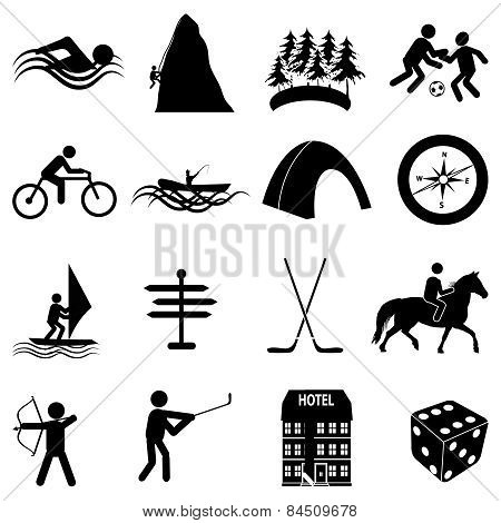 Adventure sports icons set