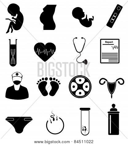 pregnancy icons set