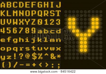 Yellow Dotted Led Display Letter Set