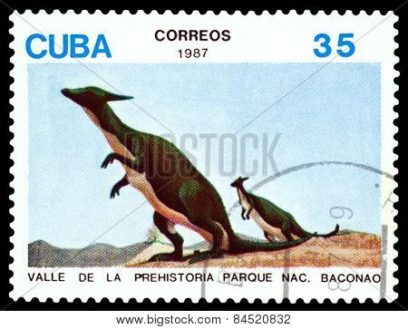 Vintage  Postage Stamp.   Dinosaur. 2.