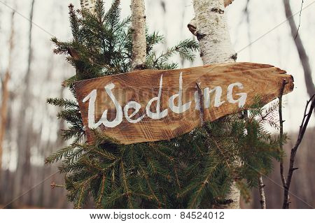wedding decor in the forest