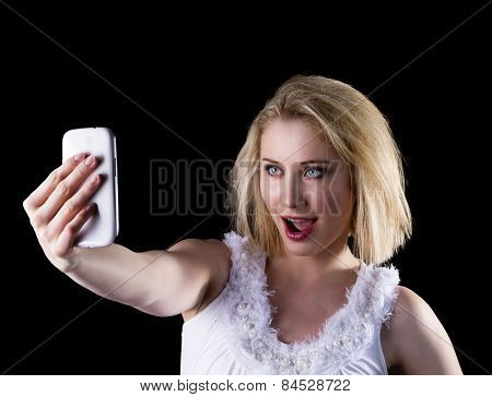 Young Woman Takes A Selfie