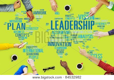Leadership Boss Management Coach Chief Global Concept