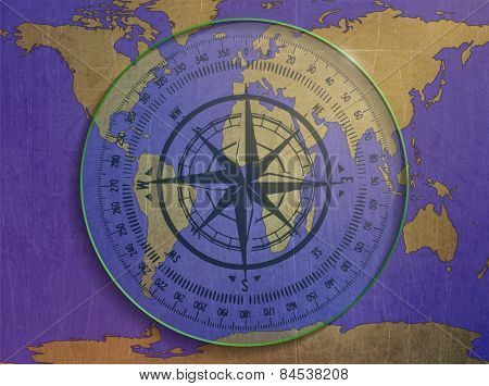 compass, world map