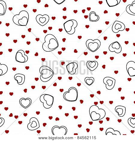 Seamless Pattern With Hearts