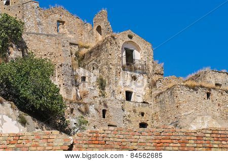 Panoramic view of Craco. Basilicata. Southern Italy.