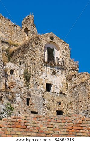 Panoramic view of Craco. Basilicata. Italy.