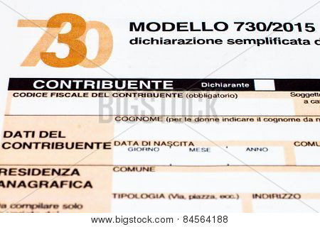 Italian Tax Return Called 730