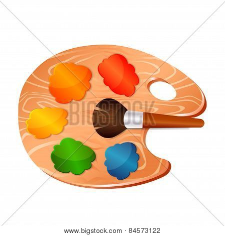 Painting Palette Icon With Brush