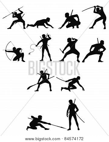 Ninja Silhouettes Set