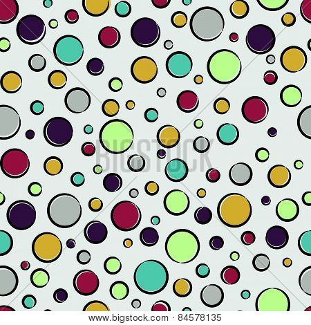 Seamless pattern with colorful bubbles.
