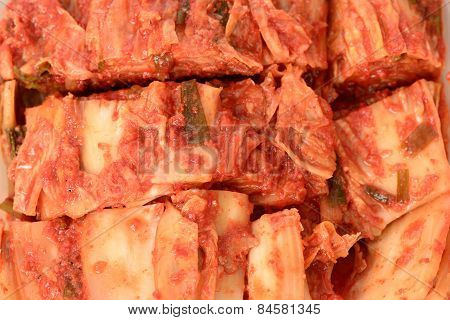 Closeup Of Cutted Gimchi
