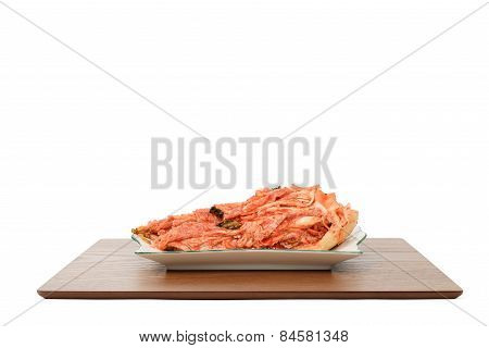 Uncut Gimchi On A Plate