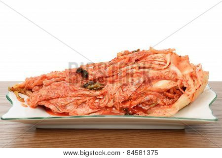 Uncut Gimchi On A Plate