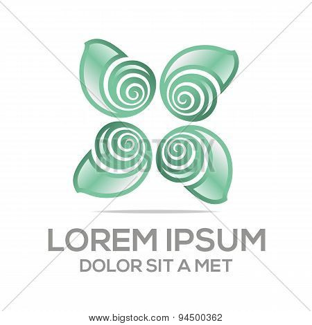 ]  Snail logo template simple flat colors silhouett