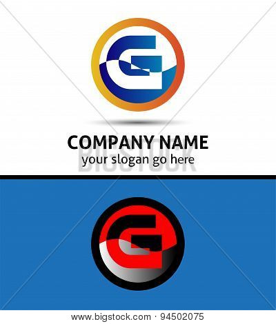Letter G logo icon design template elements. Vector round sign