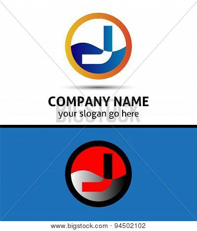Vector illustration of abstract icons based on the letter J logo