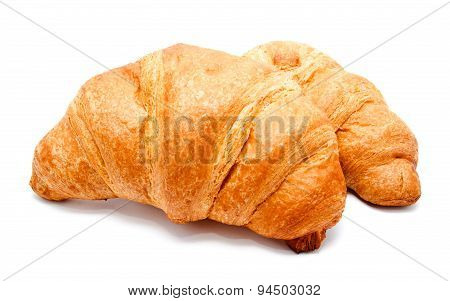 Two Fresh Perfect Croissants Isolated