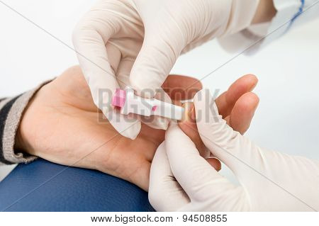 Blood test from finger