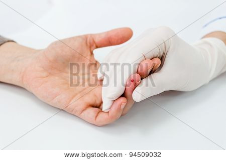 Blood test from finger