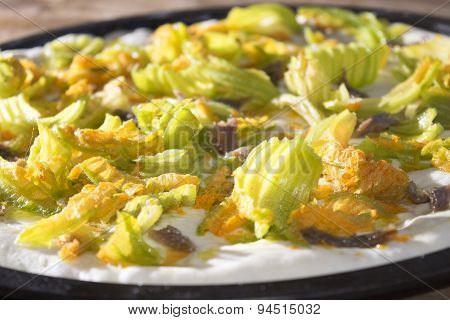 Pizza With Zucchini Flowers