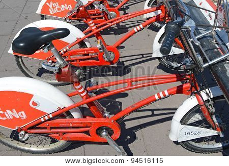 Bicycle share program in Barcelona, Spain