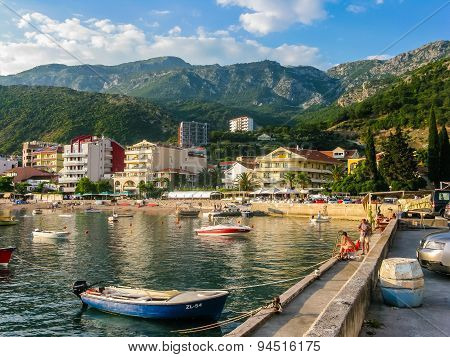 Landscape View On Embankment In Montenegro