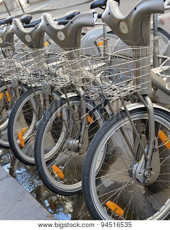 Velib Bike, a Bicycle share program in Paris