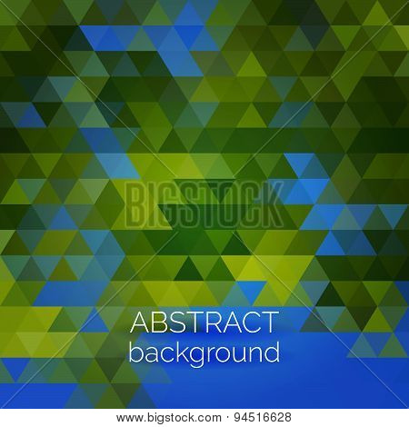 Abstract Vector Geometric Background. Green Fresh Background. Backdrop Design Element. Triangle Back