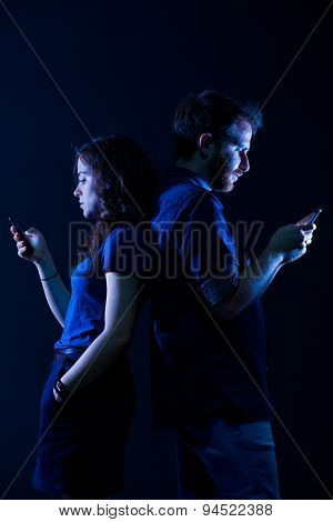 Couple with Smartphones
