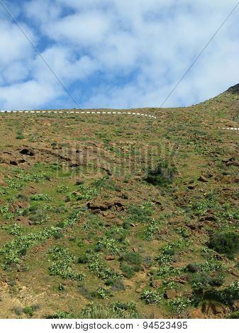 A touristic road on Fuerteventura