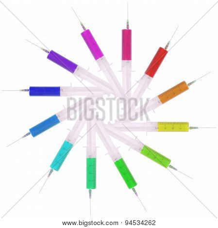 Syringe With Medicine Multicolored