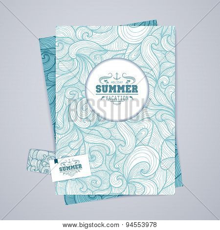Corporative Identity Desing. Osean Summer Decorative Background