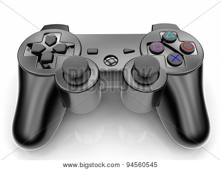 Black Gamepad Isolated On A White Background