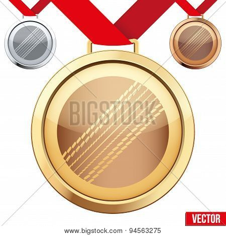 Gold Medal with the symbol of a cricket inside