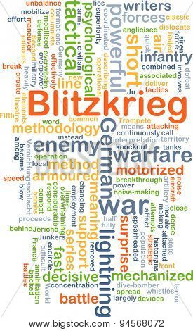 Background concept wordcloud illustration of blitzkrieg