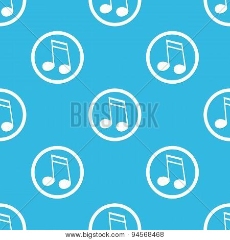 16th note sign blue pattern