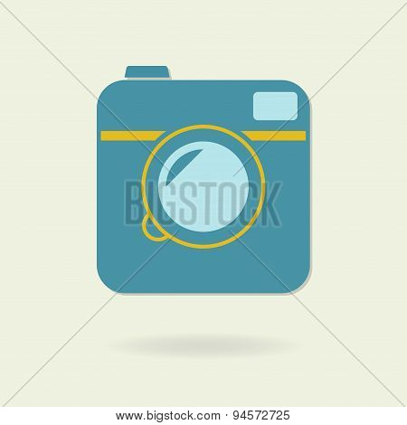 Photo camera icon in retro style. Vector.