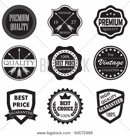Premium quality, best price badges and labels.