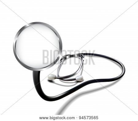 realistic stethoscope on a white background,eps 10.