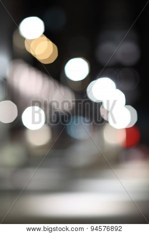 Blurred Lights Of The Big City At Night