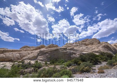 Nevada Rock Formations In Desert