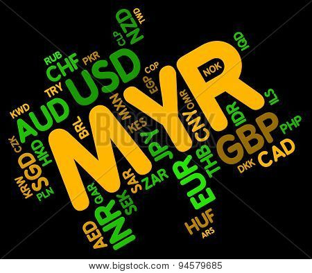Myr Currency Shows Malaysia Ringgit And Fx