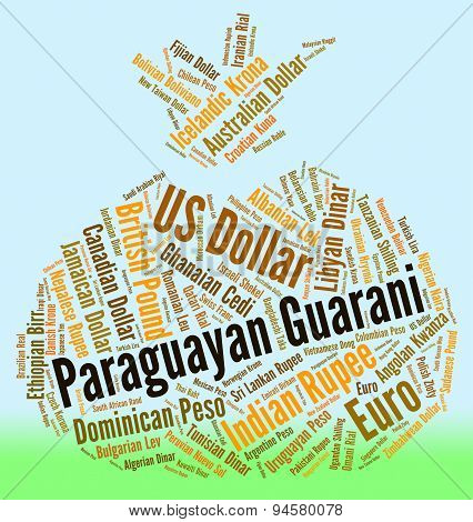 Paraguayan Guarani Shows Exchange Rate And Banknote