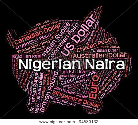 Nigerian Naira Indicates Foreign Currency And Banknotes