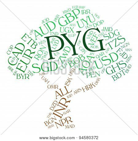 Pyg Currency Indicates Paraguay Guaranis And Currencies